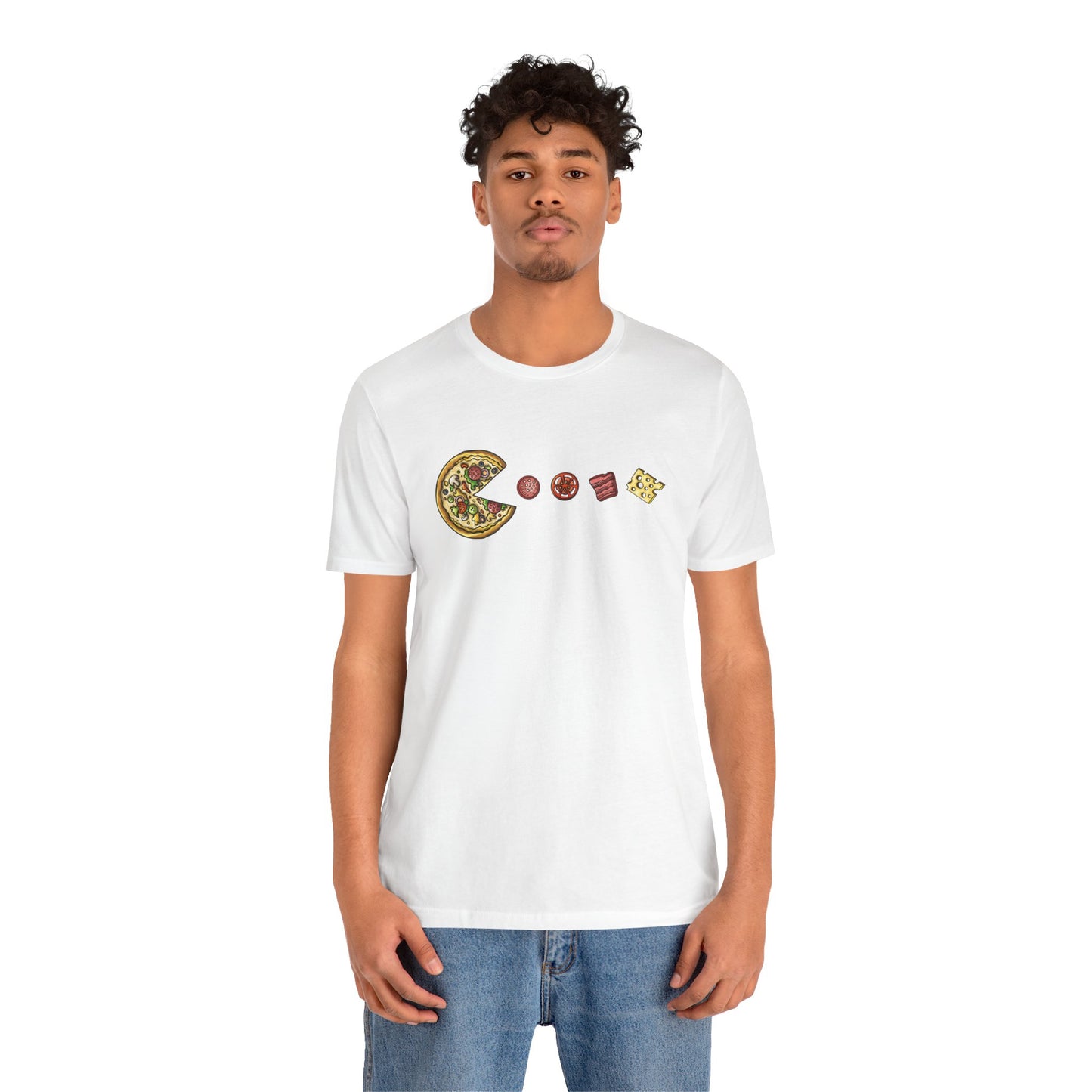 Pizza Pacman Unisex Jersey Short Sleeve Tee