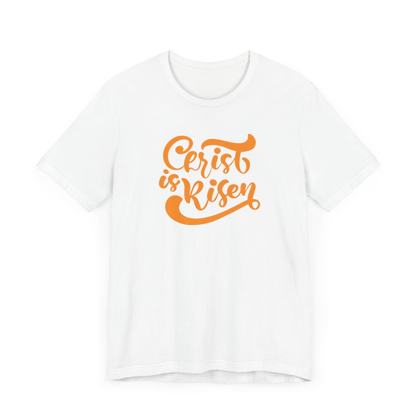 Christ is Risen Orange Print Unisex Jersey Short Sleeve Tee