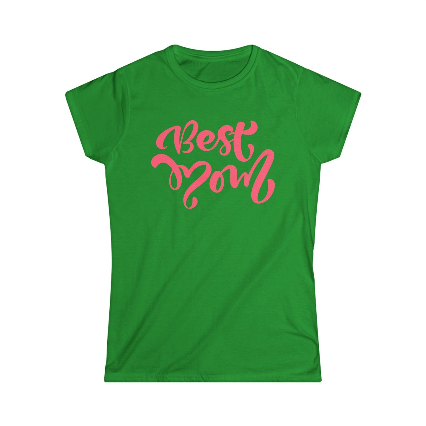 Best Mom Peach Color Print Women's Softstyle Tee