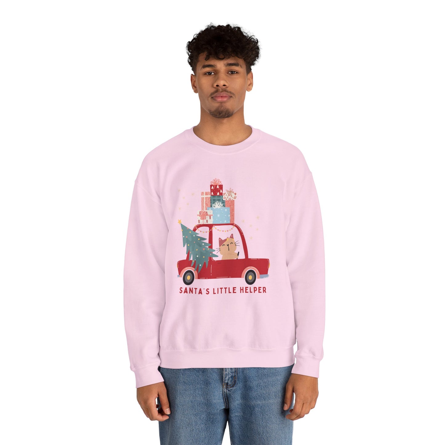 Santa's Little Helper Cat Driving πππ± Unisex Heavy Blend Crewneck Sweatshirt
