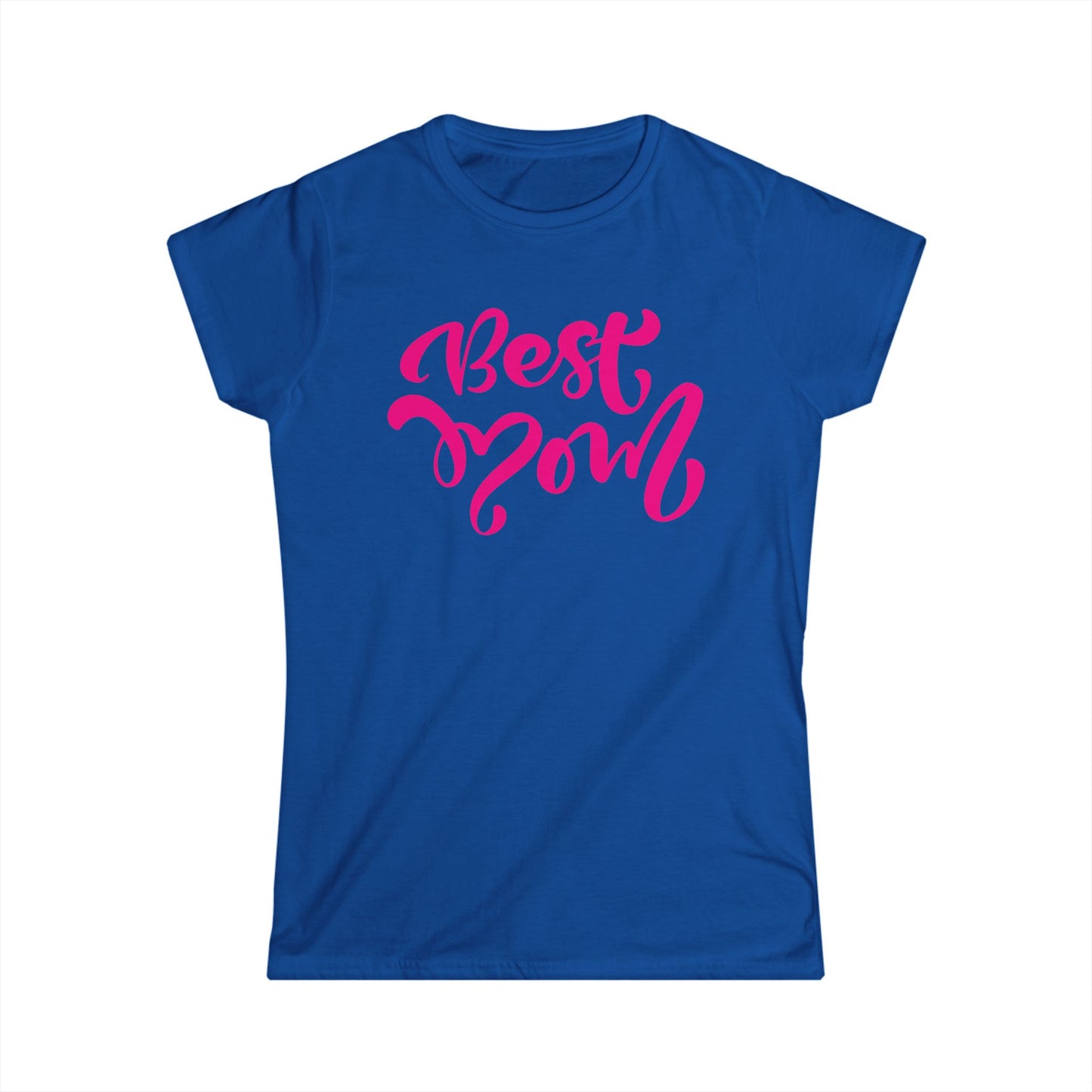Best Mom Pink Color Print Women's Softstyle Tee