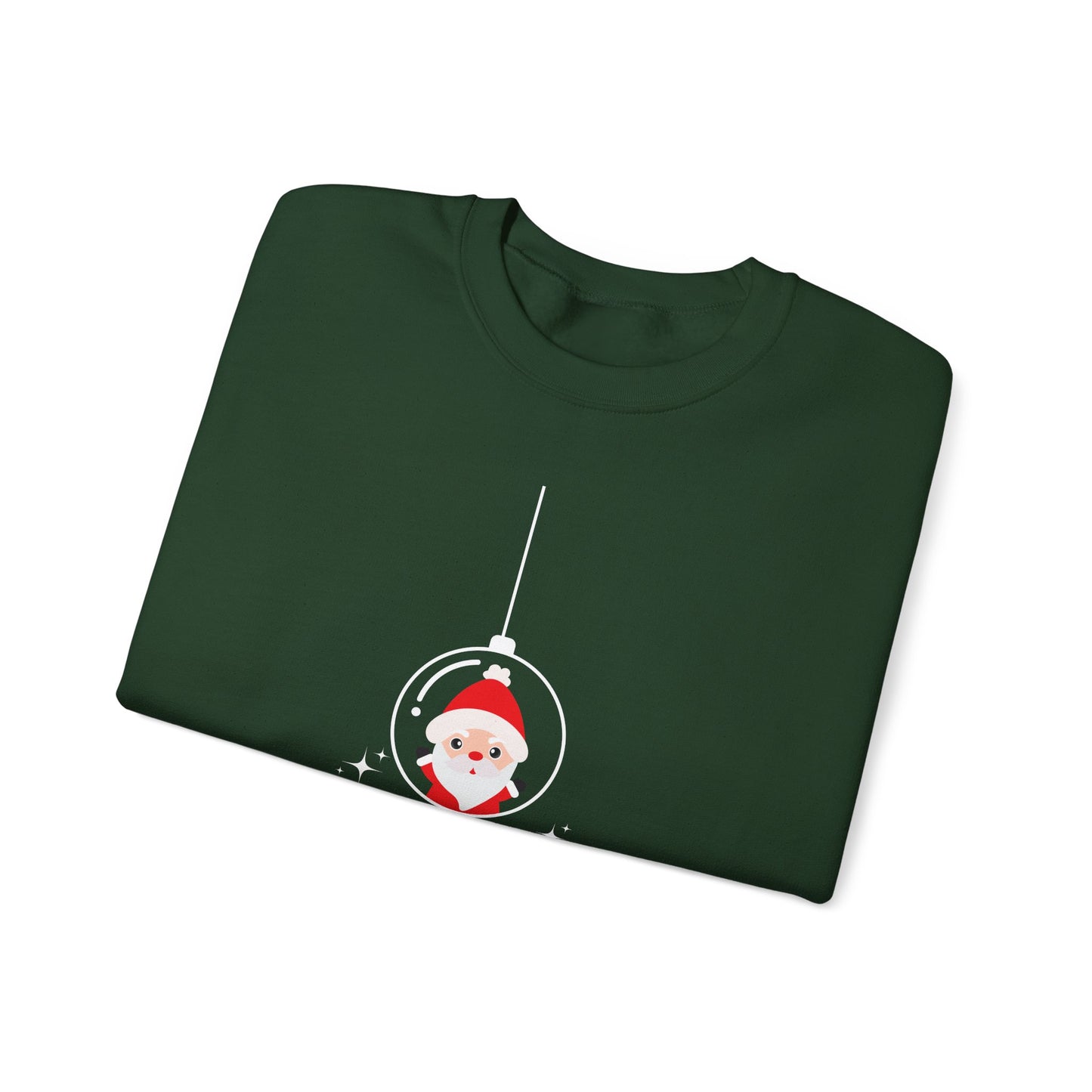 Unisex Heavy Blend Crewneck Sweatshirt Santa in Glass Ornament with Merry Christmas πβ¨