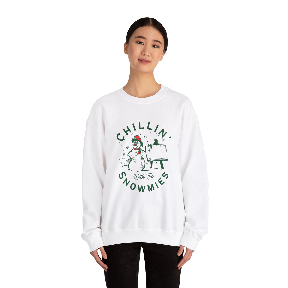 Unisex Heavy Blend Crewneck Sweatshirt Chillin' With The Snowmies ⛄️❄️😂