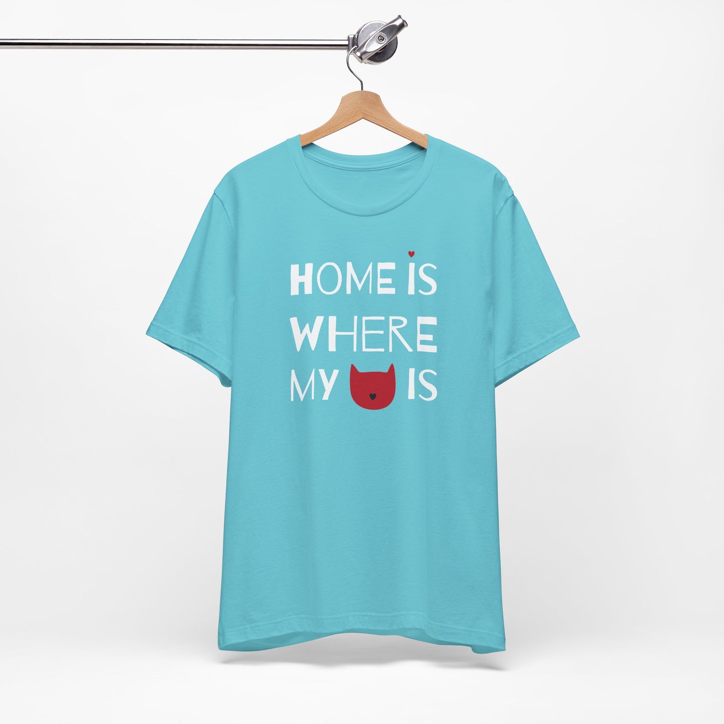 Home Is Where My Cat Is Unisex Jersey Short Sleeve Tee