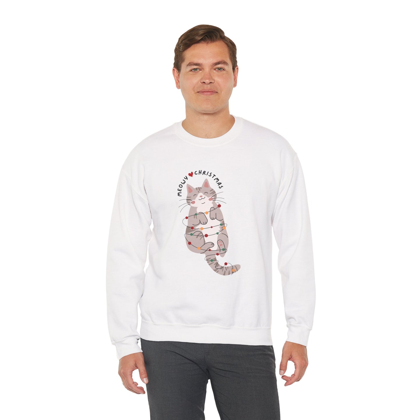 Meowy Christmas Cat ππ±β¨ Unisex Heavy Blend Crewneck Sweatshirt