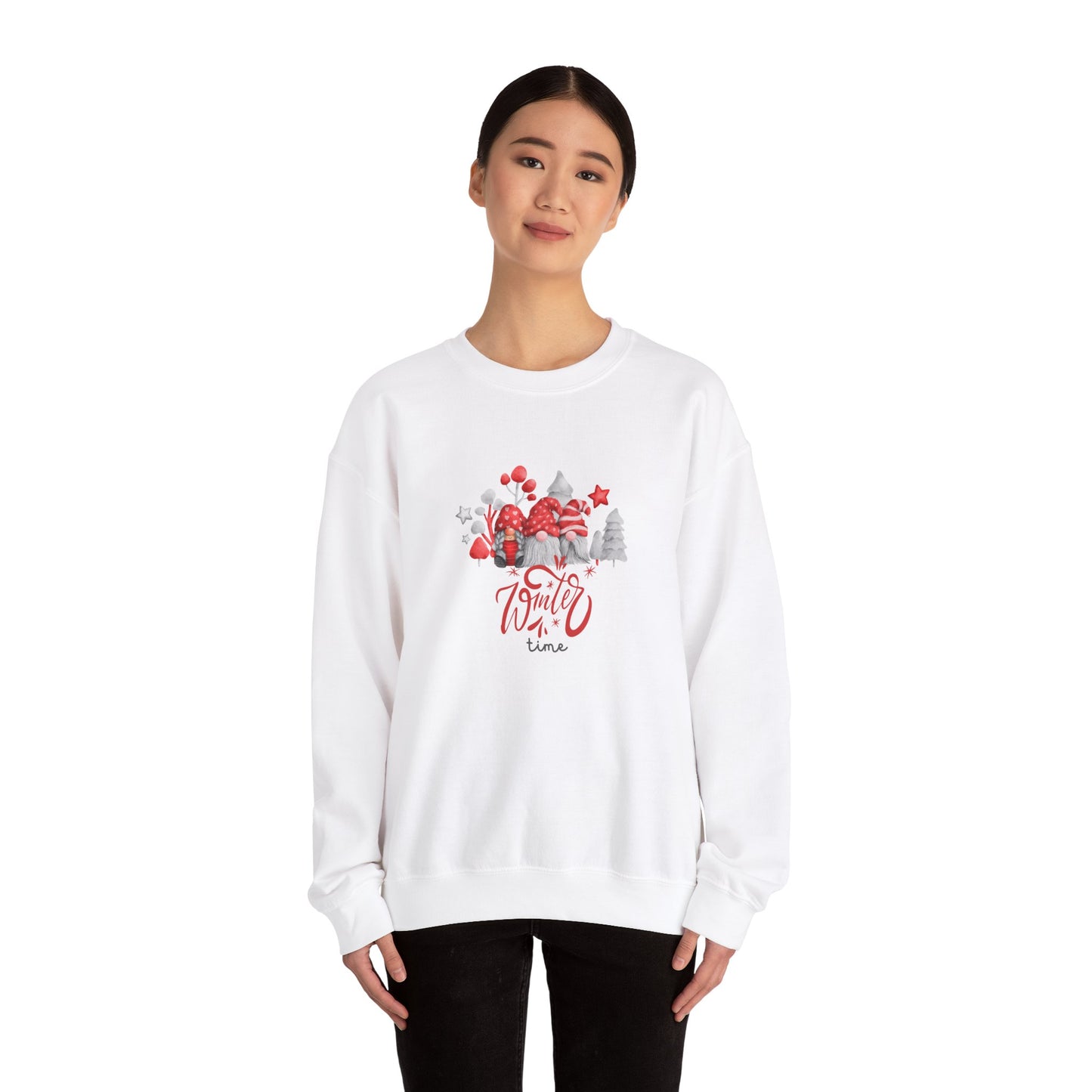 Unisex Heavy Blend Crewneck Sweatshirt Winter Time with Santa's Dwarves πβοΈβ¨