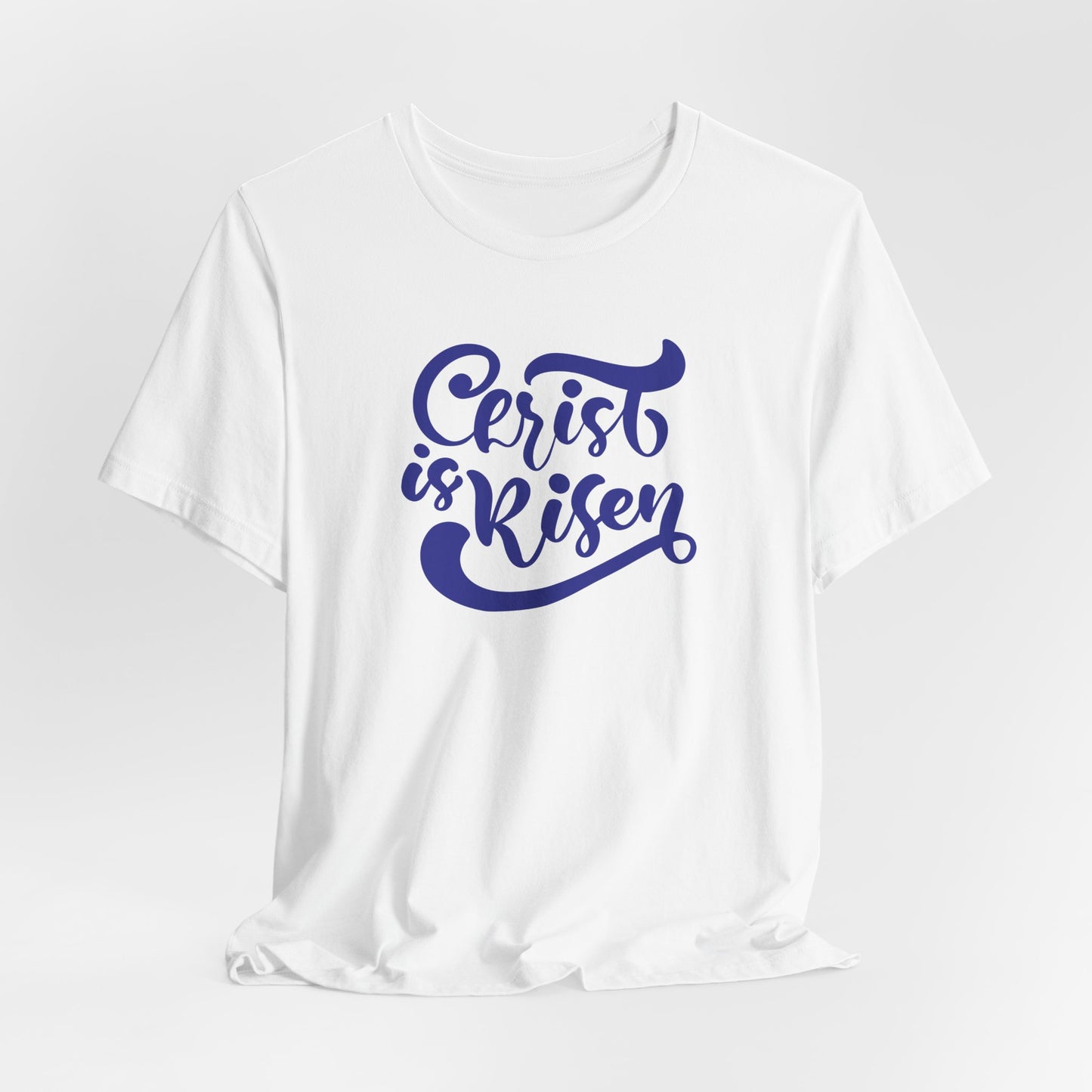 Christ is Risen Navy Print Unisex Jersey Short Sleeve Tee