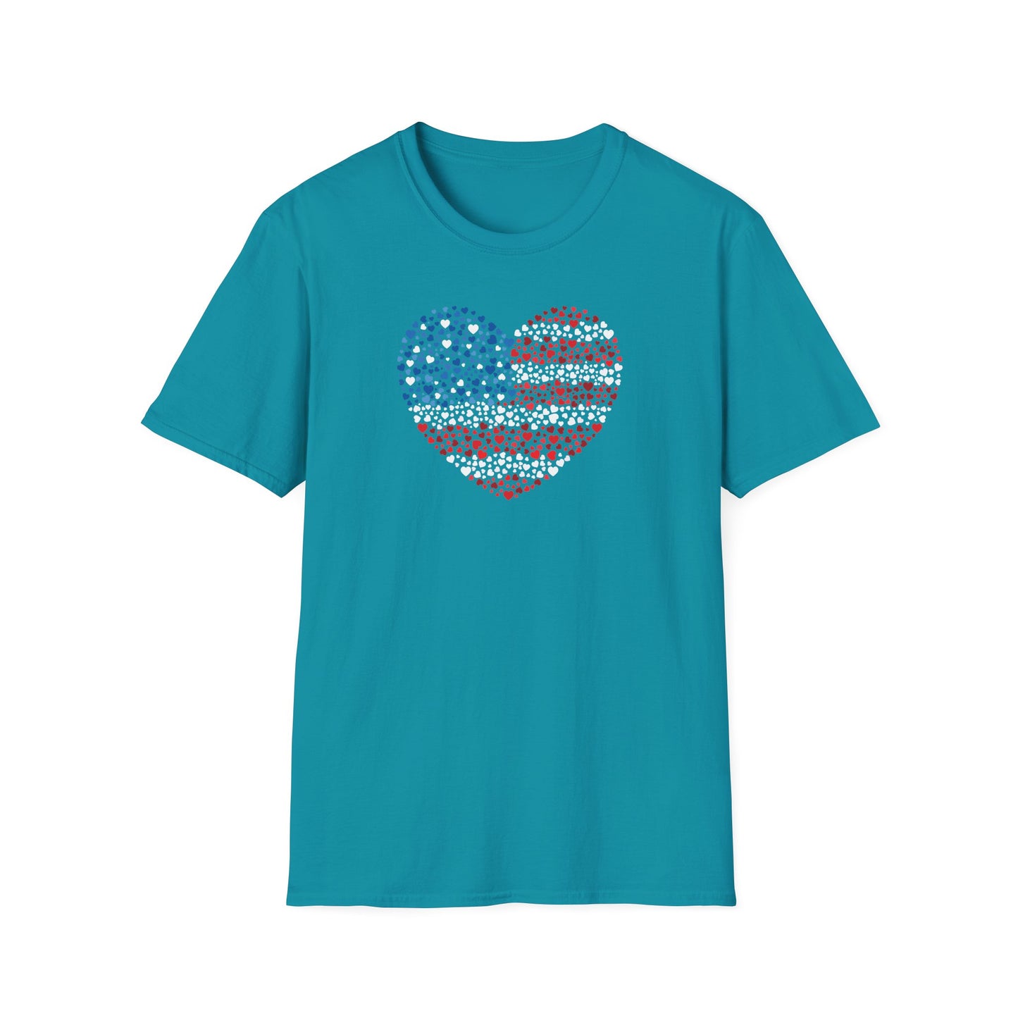 Patriotic Heartbeat Unisex Softstyle T-Shirt