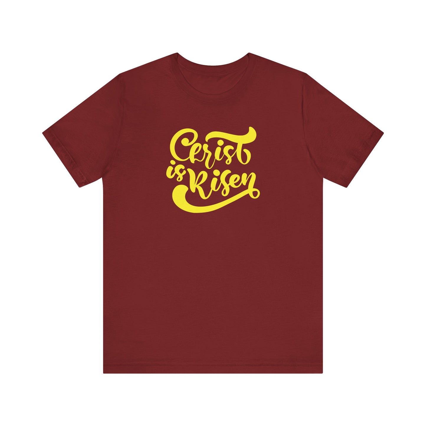 Christ is Risen Yellow Print Unisex Jersey Short Sleeve Tee