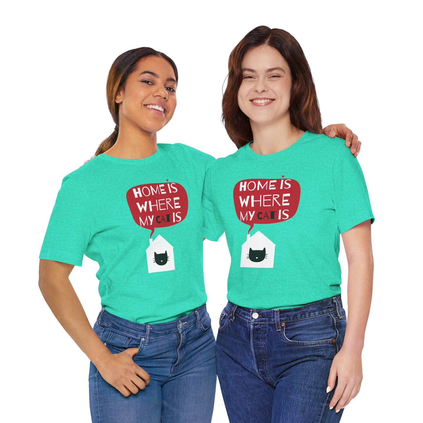 Home Is Where My Cat Is Unisex Jersey Short Sleeve Tee