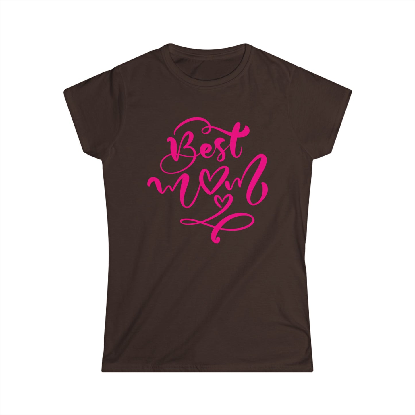Best Mom Pink Color Print Women's Softstyle Tee