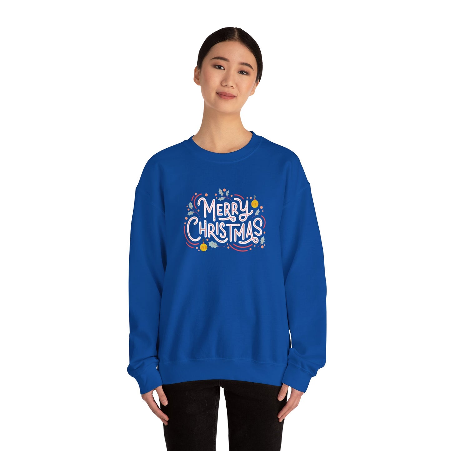 Unisex Heavy Blend Crewneck Sweatshirt Beautiful Merry Christmas Design 🎄✨