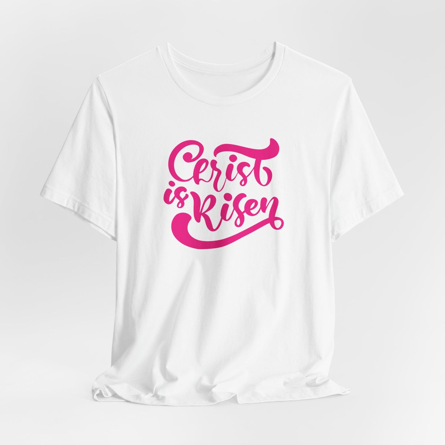 Christ is Risen Pink Print Unisex Jersey Short Sleeve Tee