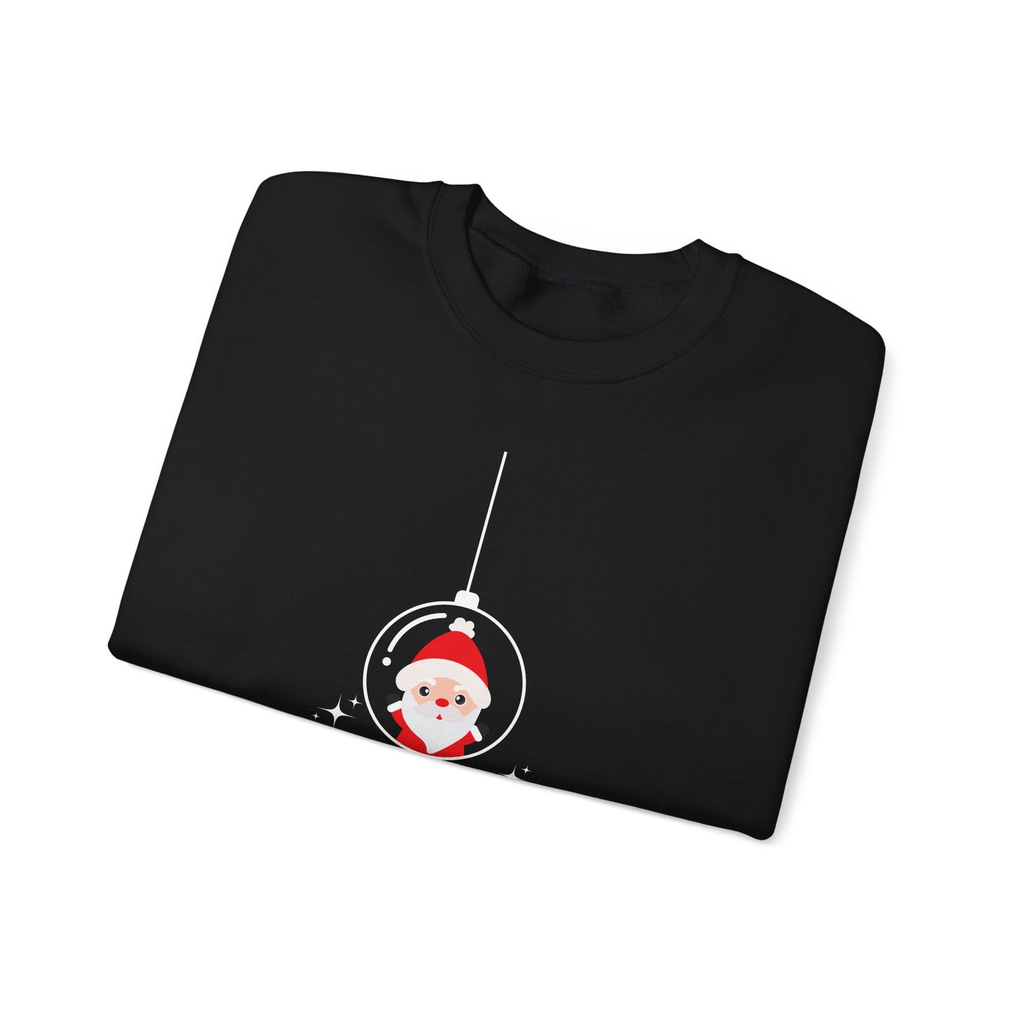 Unisex Heavy Blend Crewneck Sweatshirt Santa in Glass Ornament with Merry Christmas πβ¨