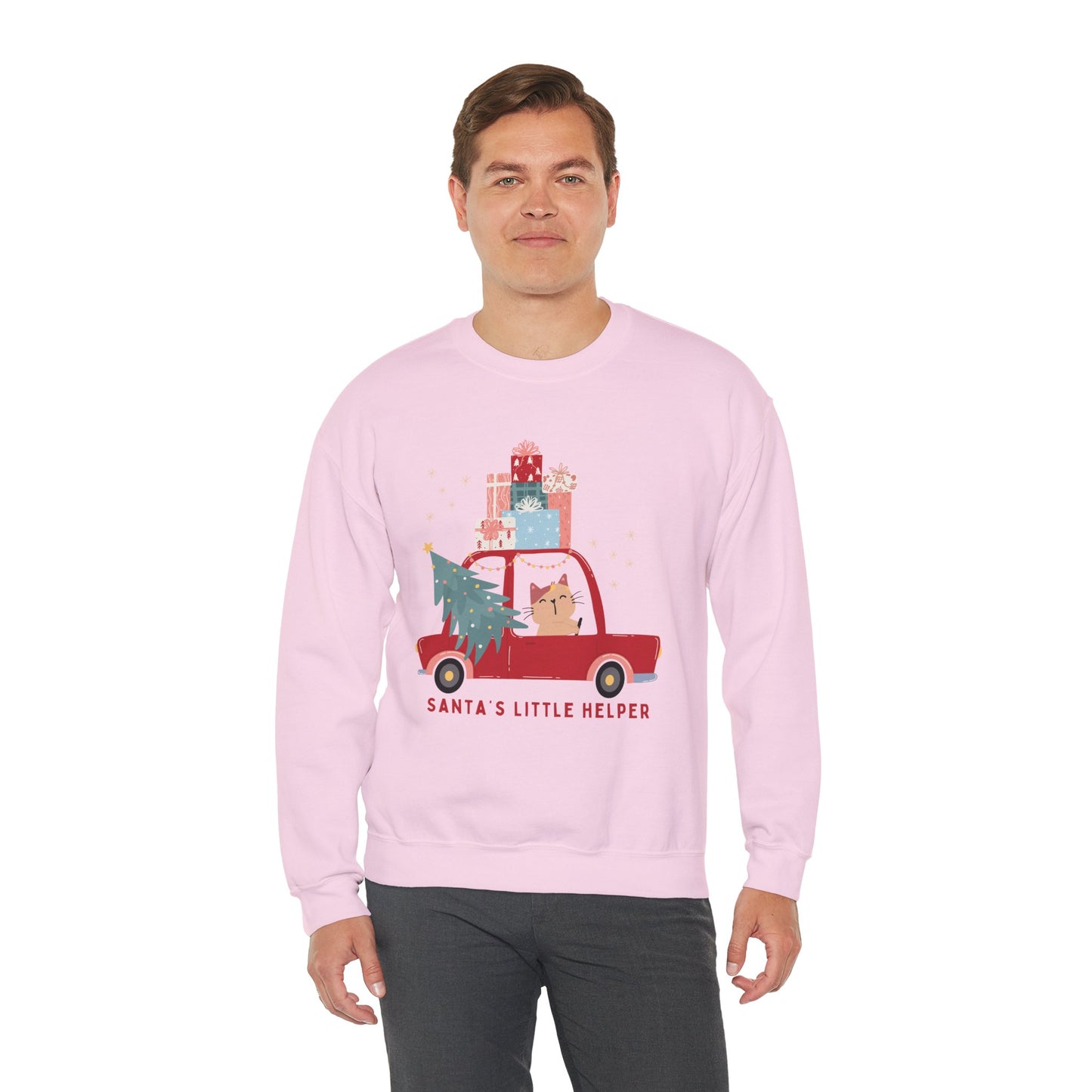 Santa's Little Helper Cat Driving πππ± Unisex Heavy Blend Crewneck Sweatshirt