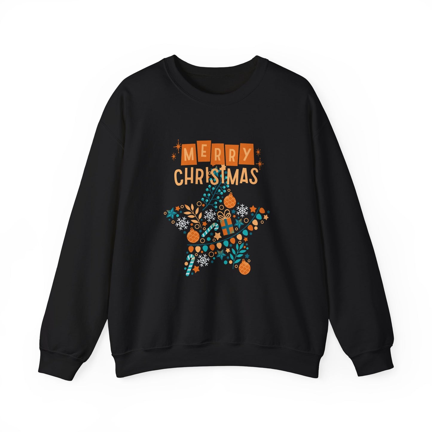 Unisex Heavy Blend Crewneck Sweatshirt Star-Shaped Christmas Montage πβοΈβ¨