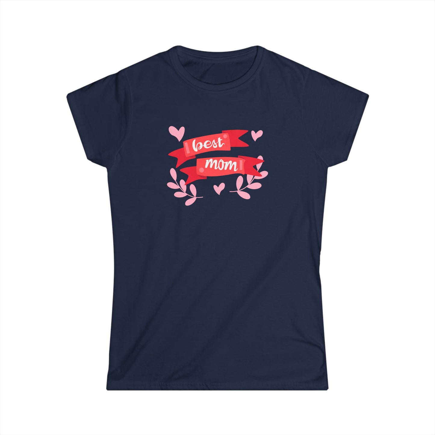 Best Mom Multi Color Print Women's Softstyle Tee