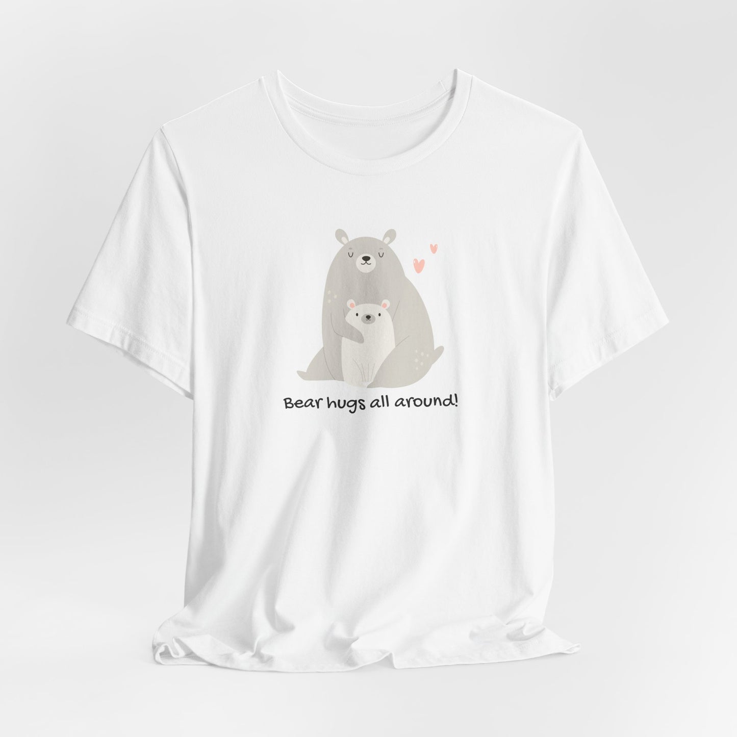 Adorable Bear Hugs All Round Mom Bear and Baby Cub Unisex Jersey Short Sleeve Tee