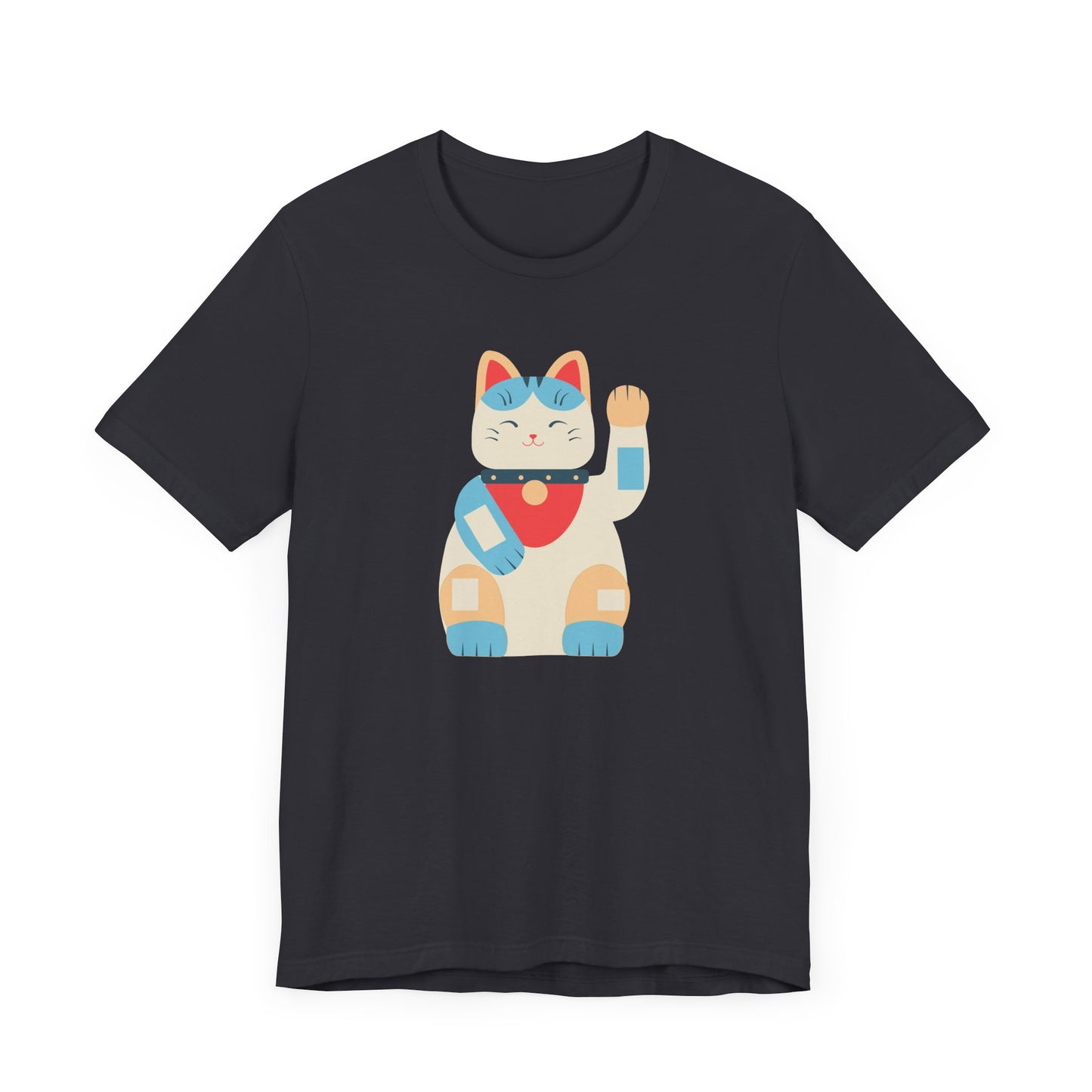 Good Vibes With Maneki-Neko Cat Unisex Jersey Short Sleeve Tee