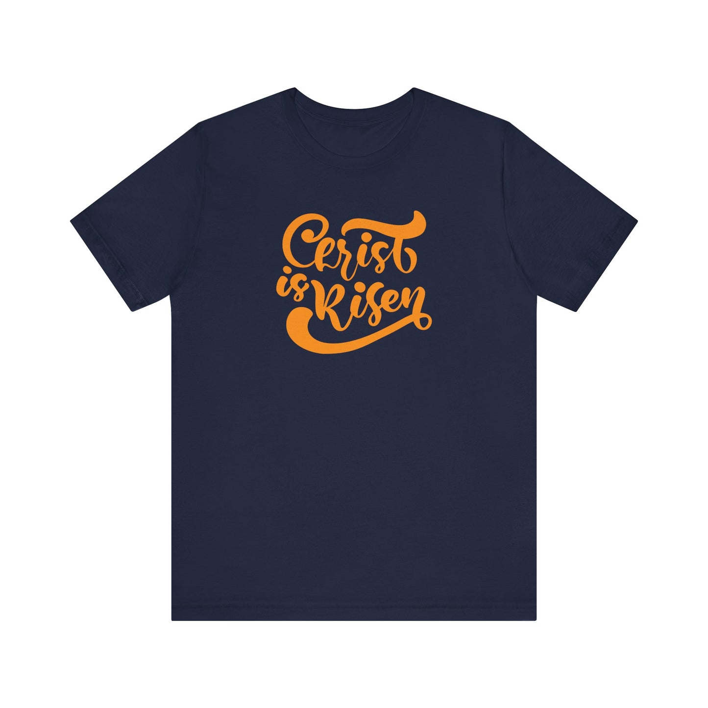 Christ is Risen Orange Print Unisex Jersey Short Sleeve Tee