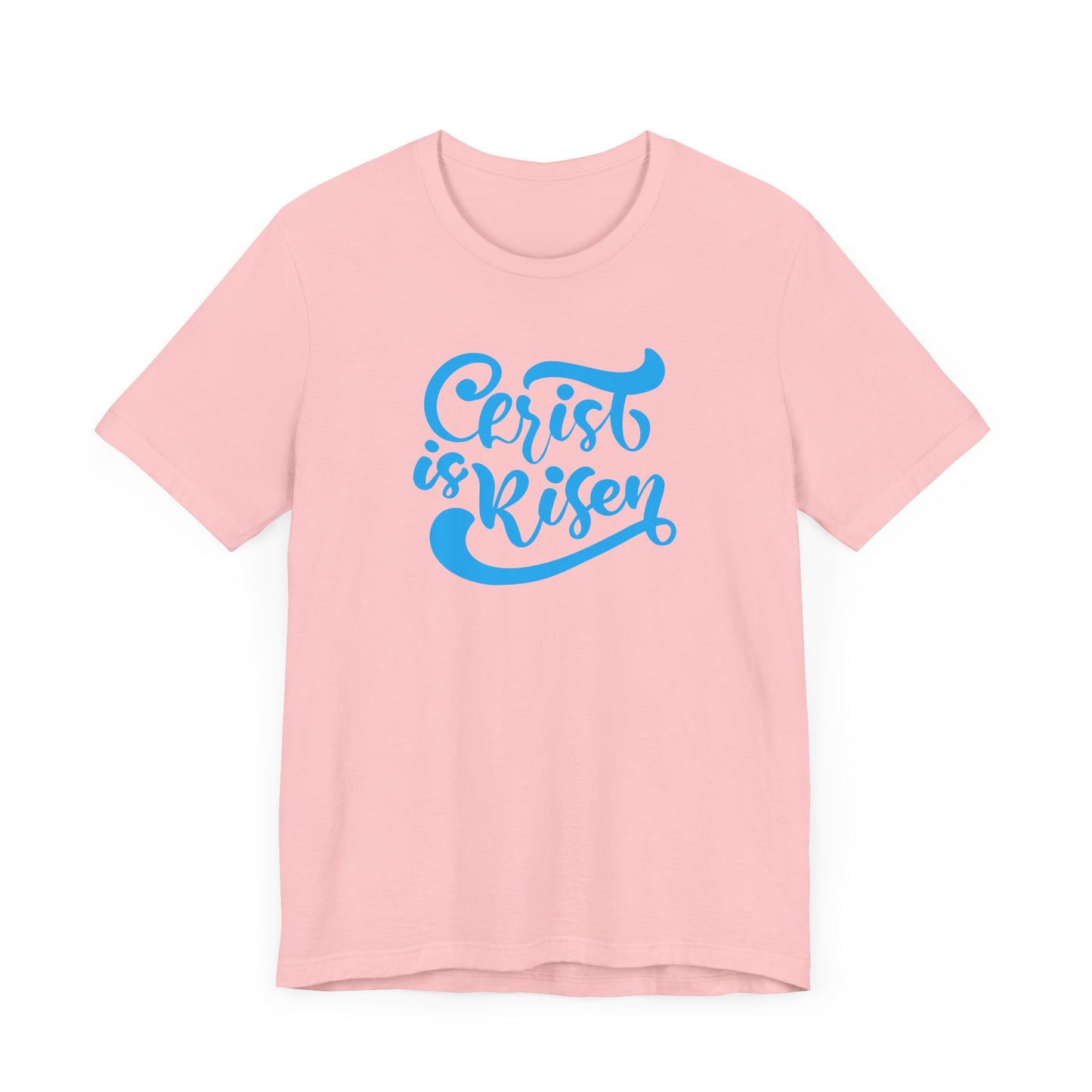 Christ is Risen Blue Print Unisex Jersey Short Sleeve Tee