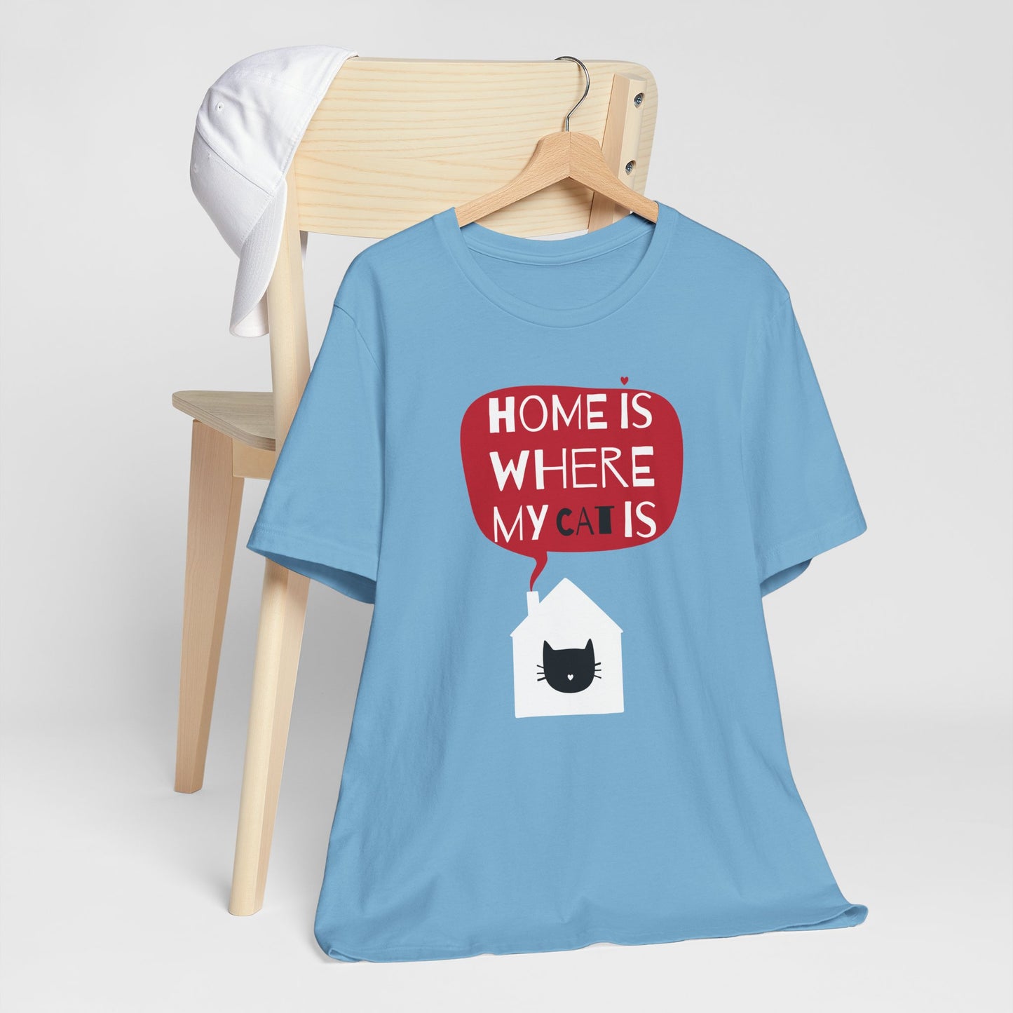 Home Is Where My Cat Is Unisex Jersey Short Sleeve Tee