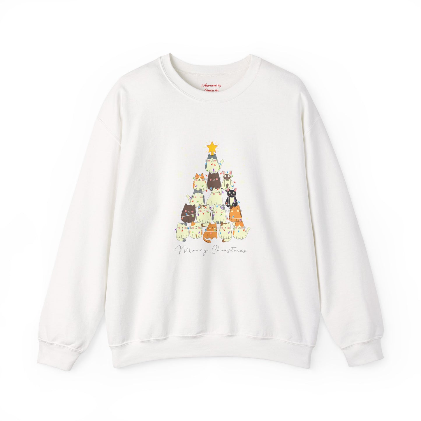 Merry Christmas Cat Tree ππΎβ¨ Unisex Heavy Blend Crewneck Sweatshirt