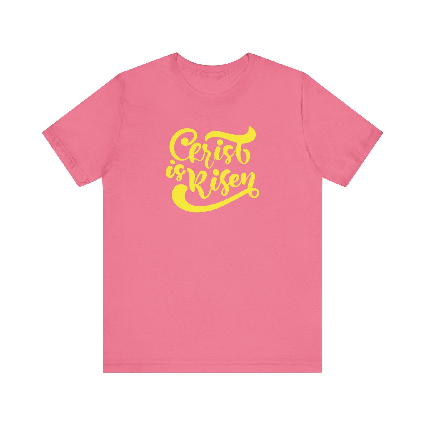 Christ is Risen Yellow Print Unisex Jersey Short Sleeve Tee