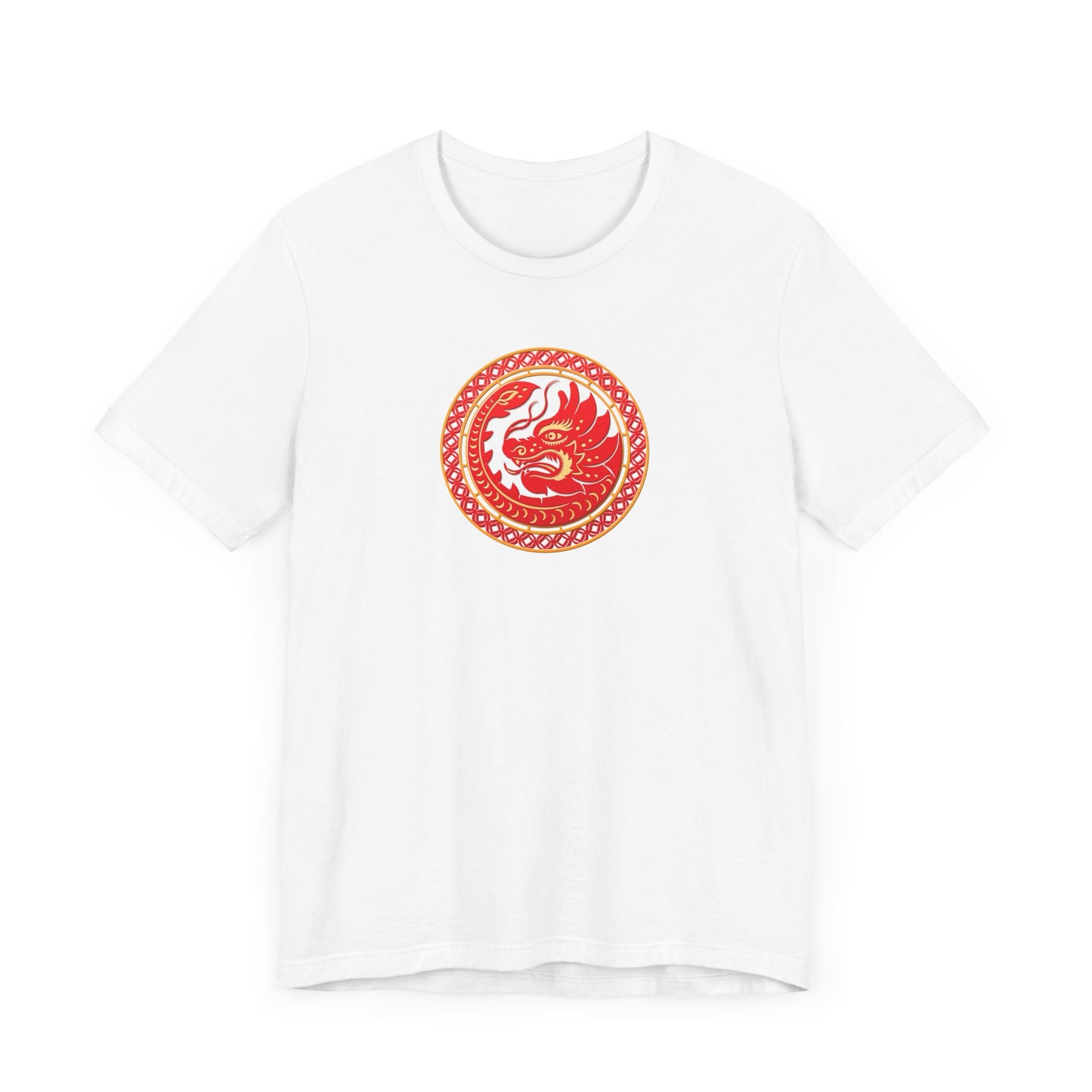 Unisex Jersey Short Sleeve Tee Dragon Magic Chinese New Year Red & Yellow