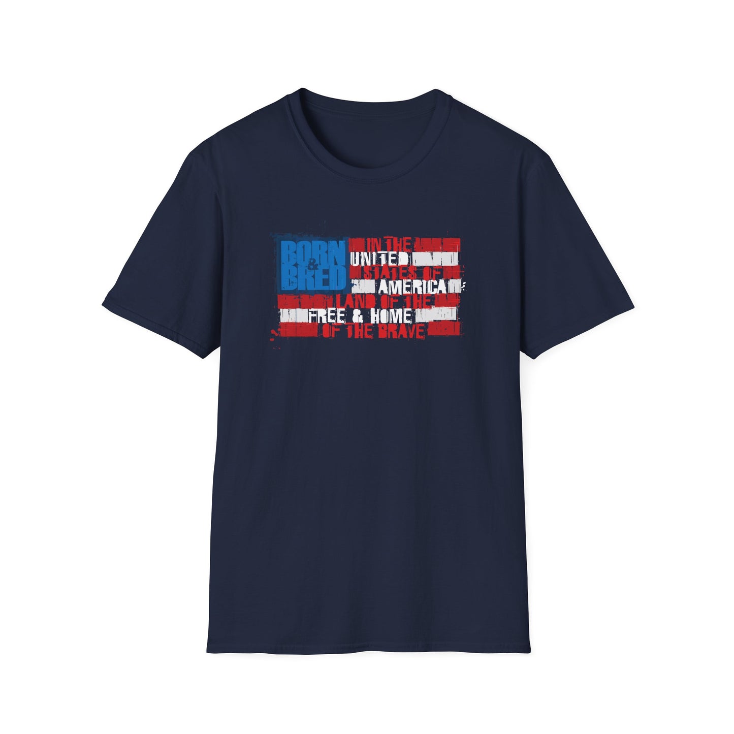 Born & Bred In The USA Unisex Softstyle T-Shirt
