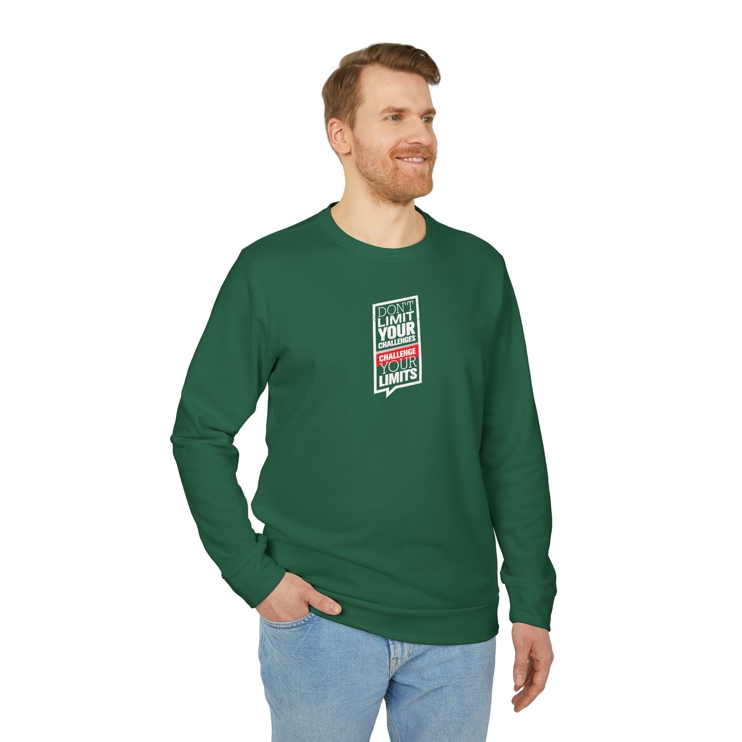 Don't Limit Your Challenges Challenge Your Limits Adidas Unisex Cozy Fleece Sweatshirt