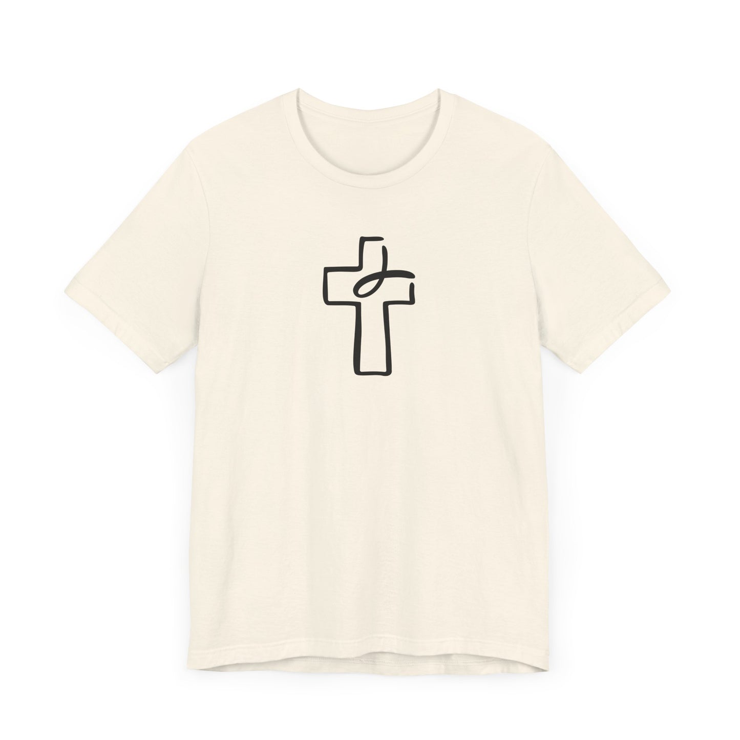 Crucifix Ichthys "Jesus Fish" Black Print Unisex Jersey Short Sleeve Tee