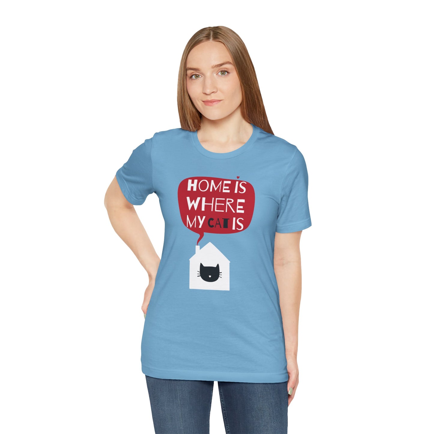 Home Is Where My Cat Is Unisex Jersey Short Sleeve Tee