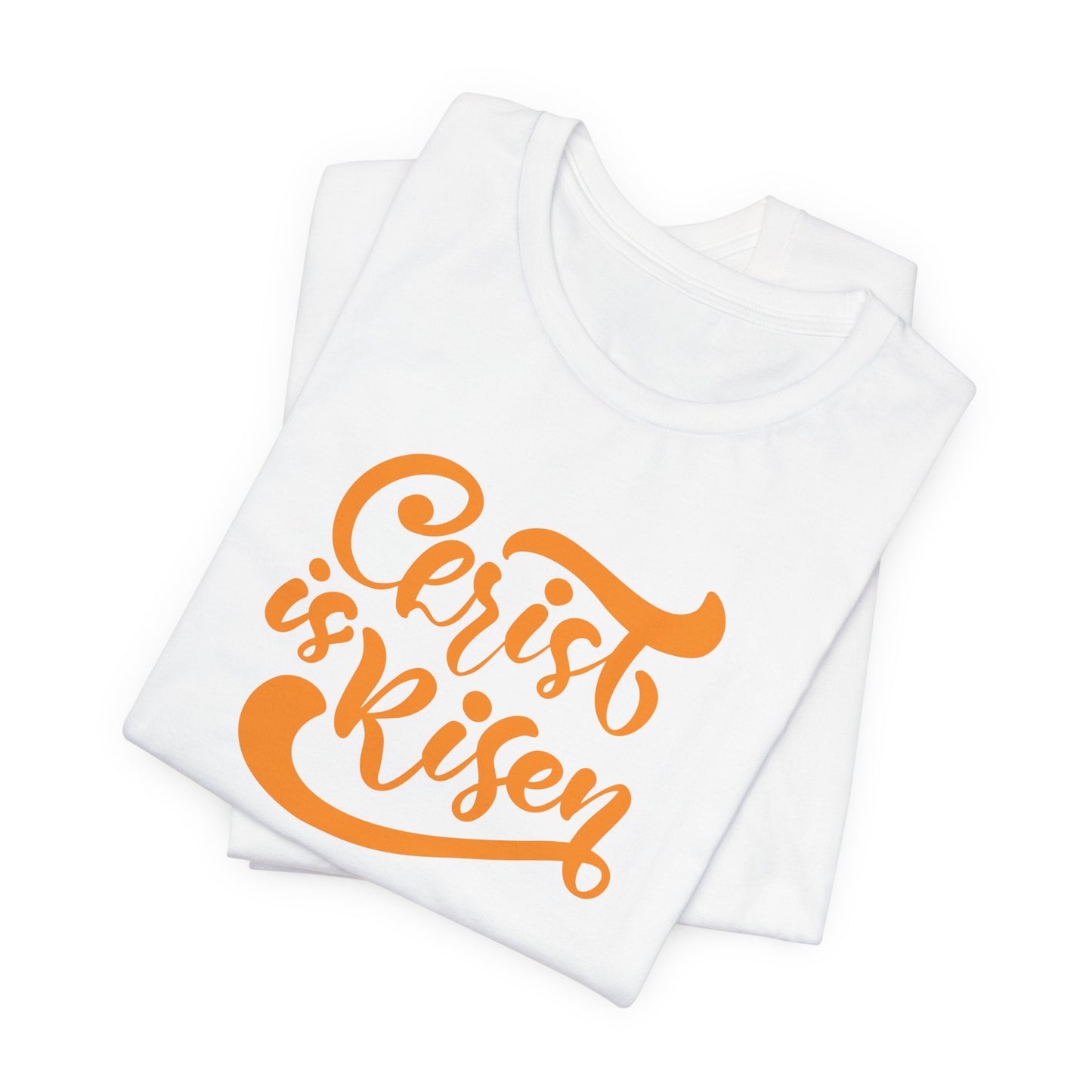 Christ is Risen Orange Print Unisex Jersey Short Sleeve Tee