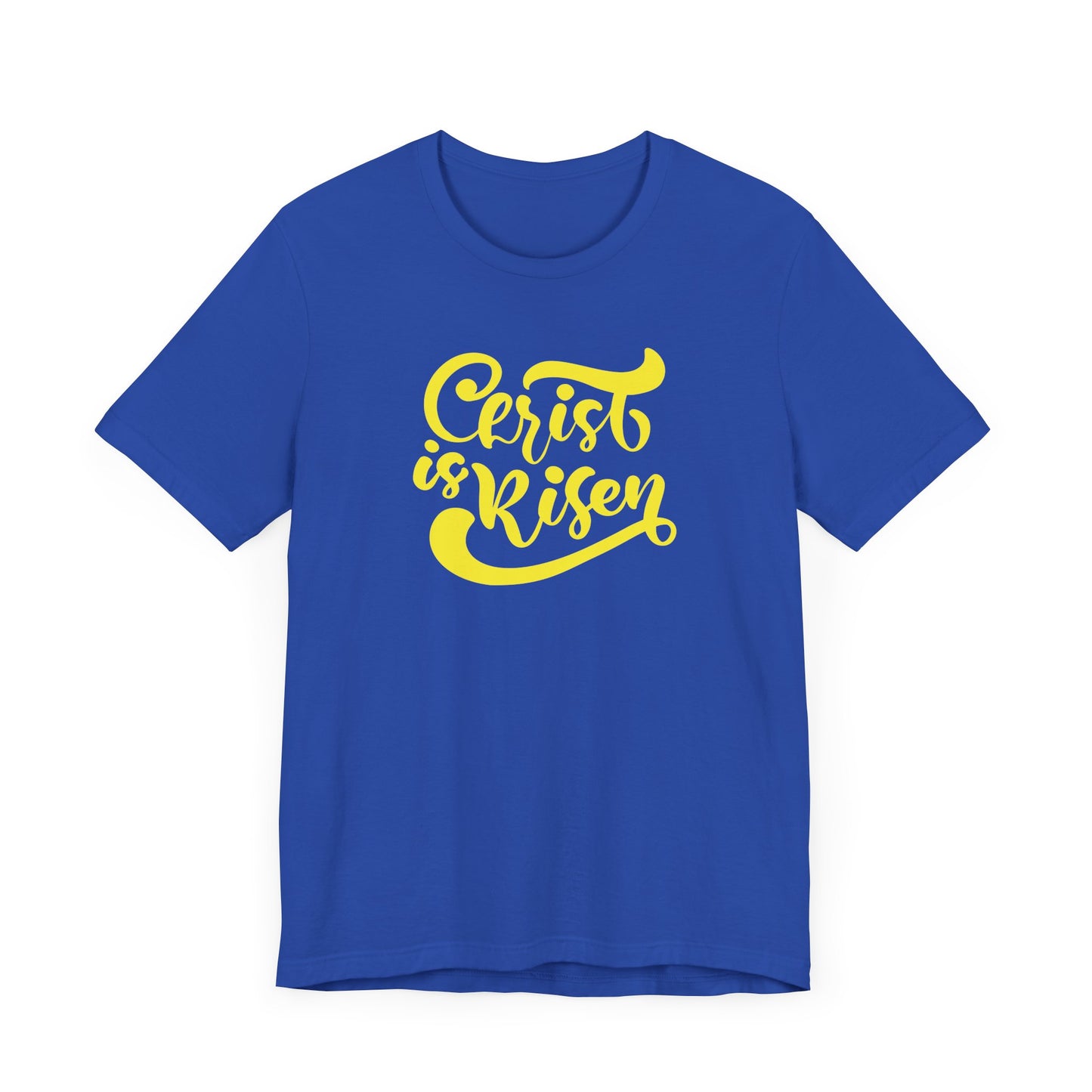 Christ is Risen Yellow Print Unisex Jersey Short Sleeve Tee