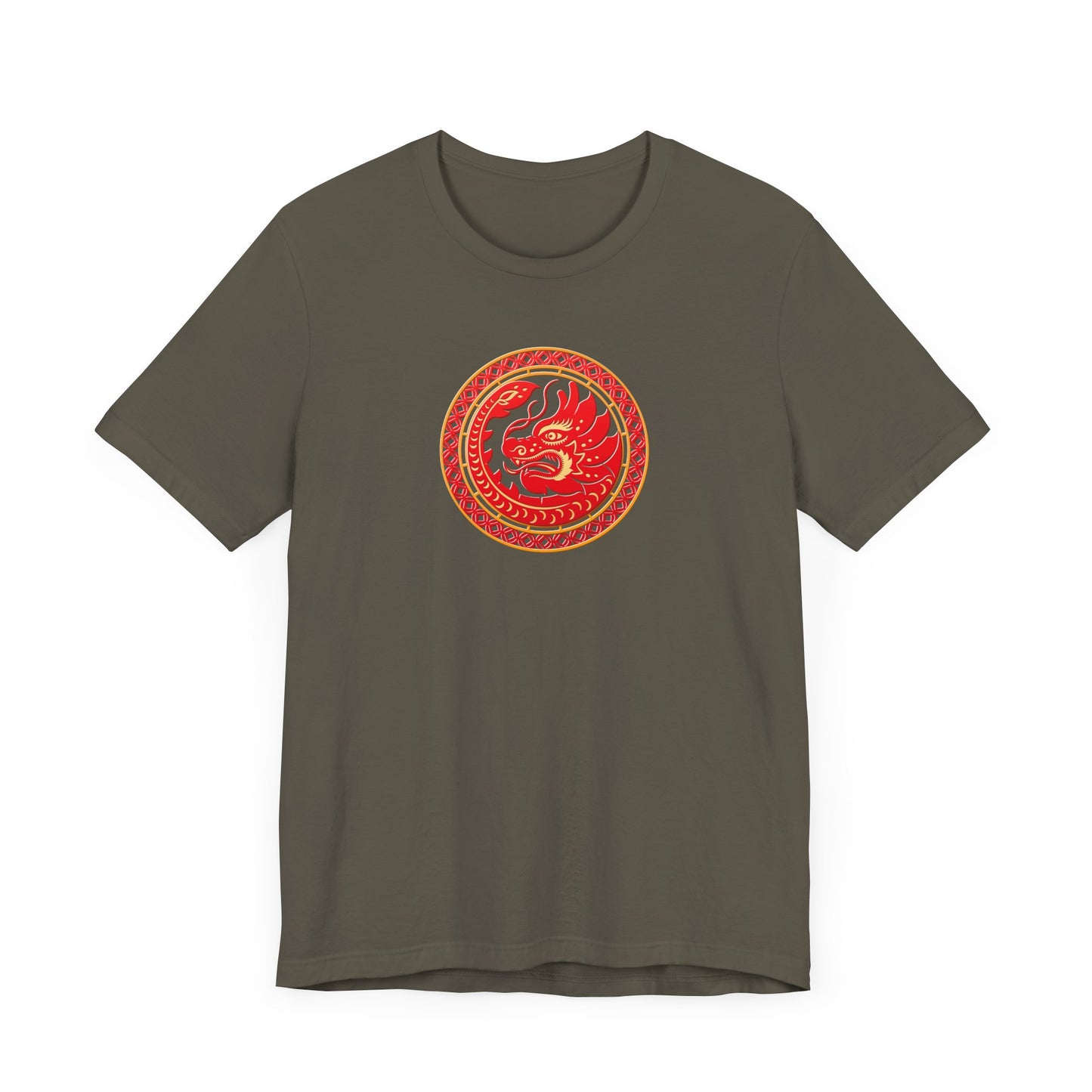 Unisex Jersey Short Sleeve Tee Dragon Magic Chinese New Year Red & Yellow