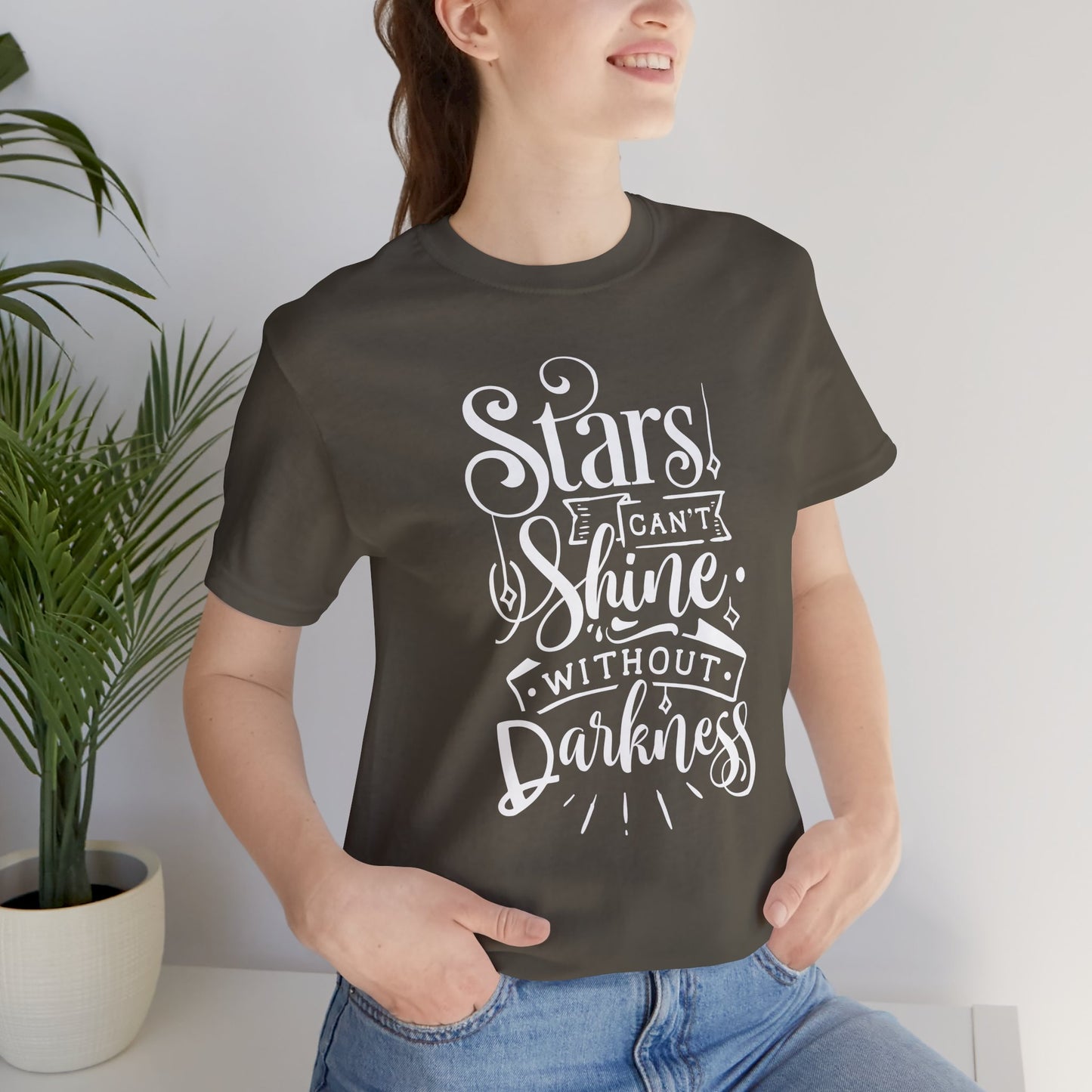 Stars Can't Shine Without Darkness Unisex Jersey Short Sleeve Tee