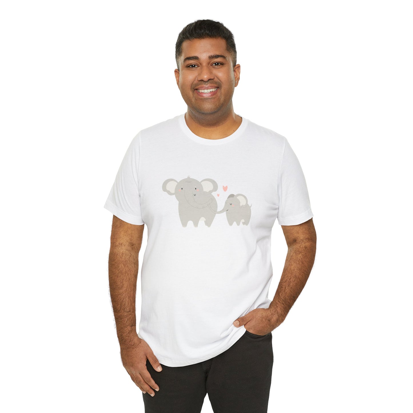 Mommy & Me Ele-fun Sweet Mom and Baby Elephant Unisex Jersey Short Sleeve Tee