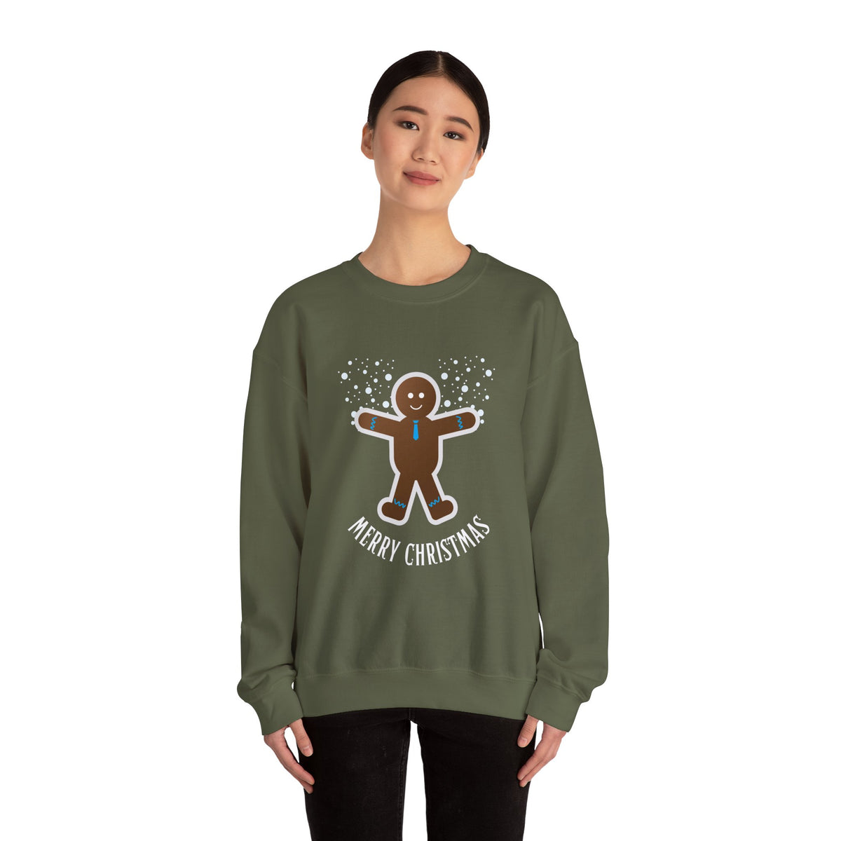 Unisex Heavy Blend Crewneck Sweatshirt Merry Christmas Happy Gingerbread Man ππͺβ¨