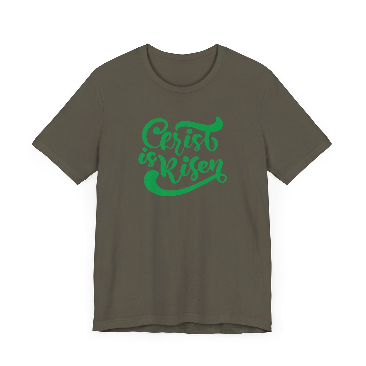 Christ is Risen Green Print Unisex Jersey Short Sleeve Tee