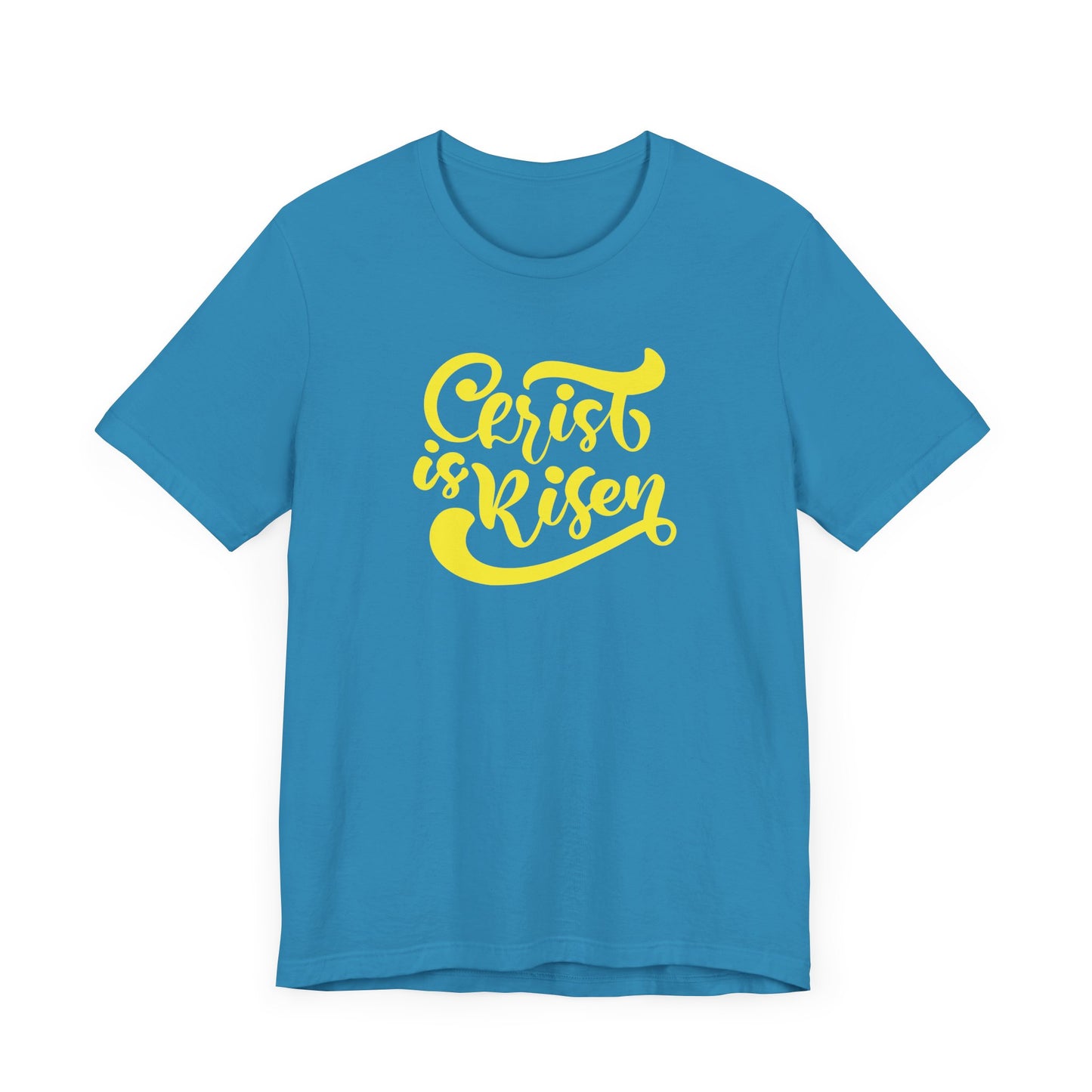 Christ is Risen Yellow Print Unisex Jersey Short Sleeve Tee