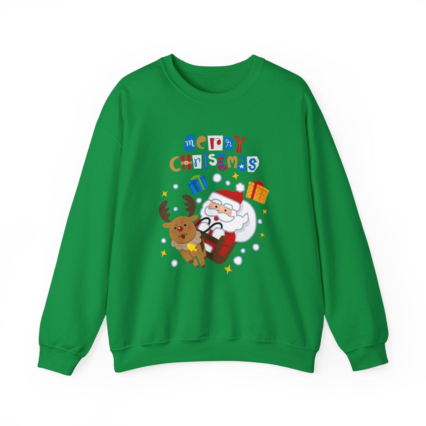 Unisex Heavy Blend Crewneck Sweatshirt Santa & Reindeer Merry Christmas π
π¦β¨