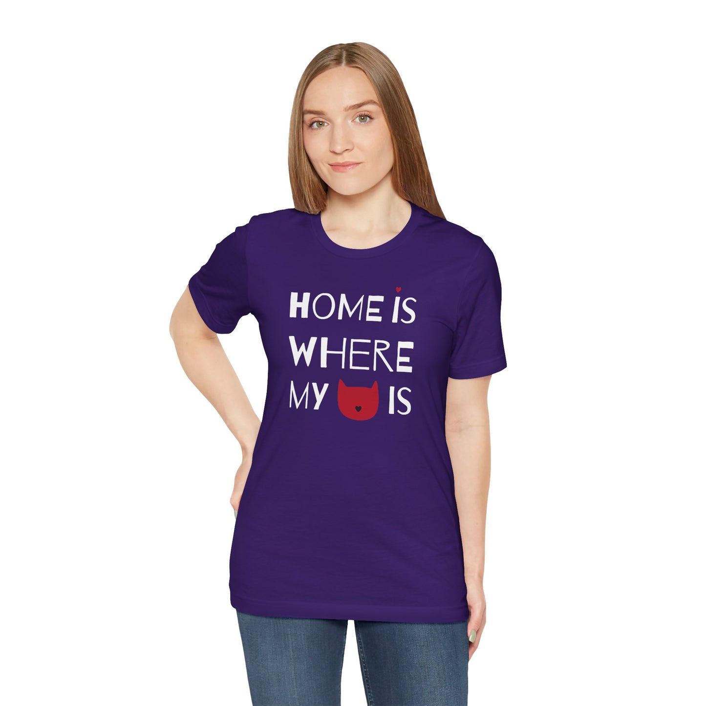 Home Is Where My Cat Is Unisex Jersey Short Sleeve Tee