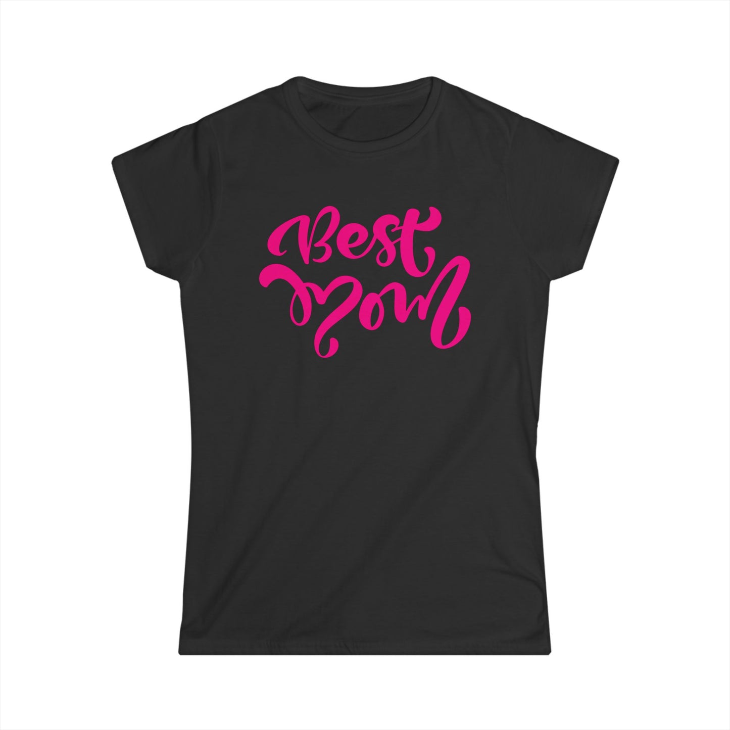 Best Mom Pink Color Print Women's Softstyle Tee