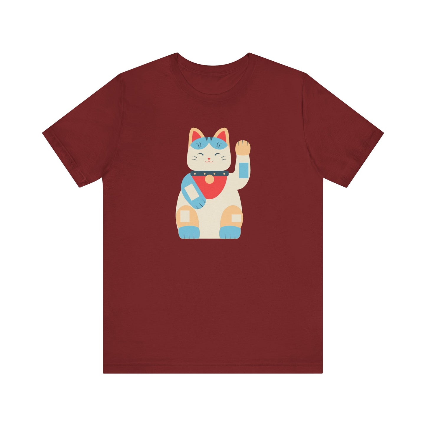 Good Vibes With Maneki-Neko Cat Unisex Jersey Short Sleeve Tee