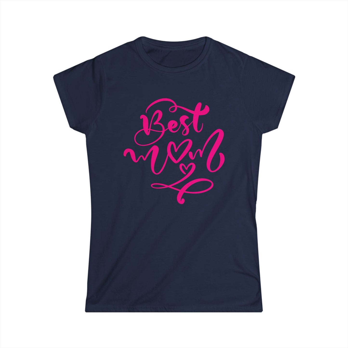 Best Mom Pink Color Print Women's Softstyle Tee