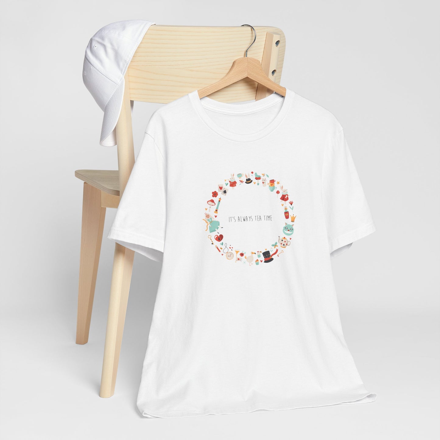 It's Always Tea Time Alice In Wonderland Inspired Unisex Jersey Short Sleeve Tee