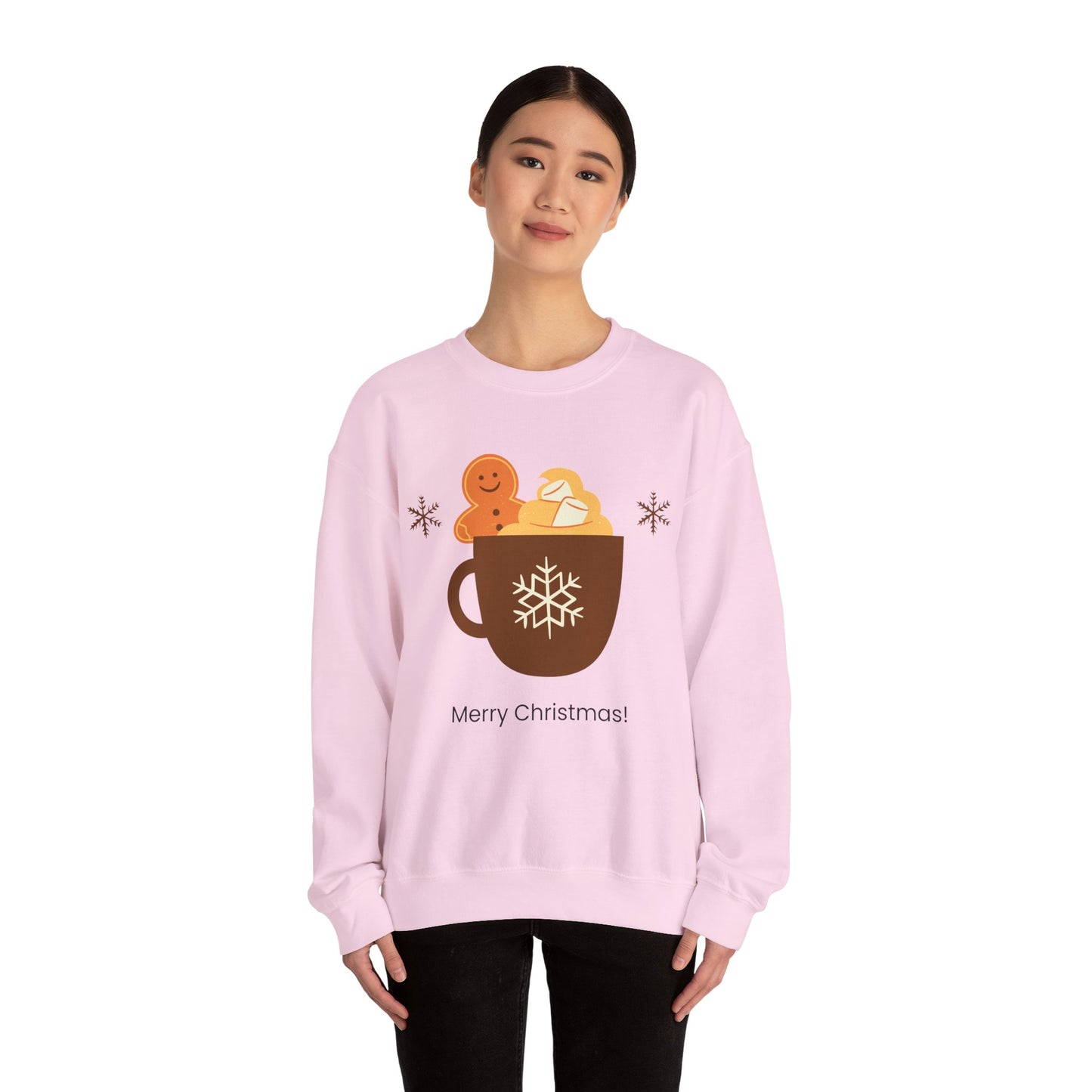 Unisex Heavy Blend Crewneck Sweatshirt Merry Christmas Gingerbread Man βππͺ