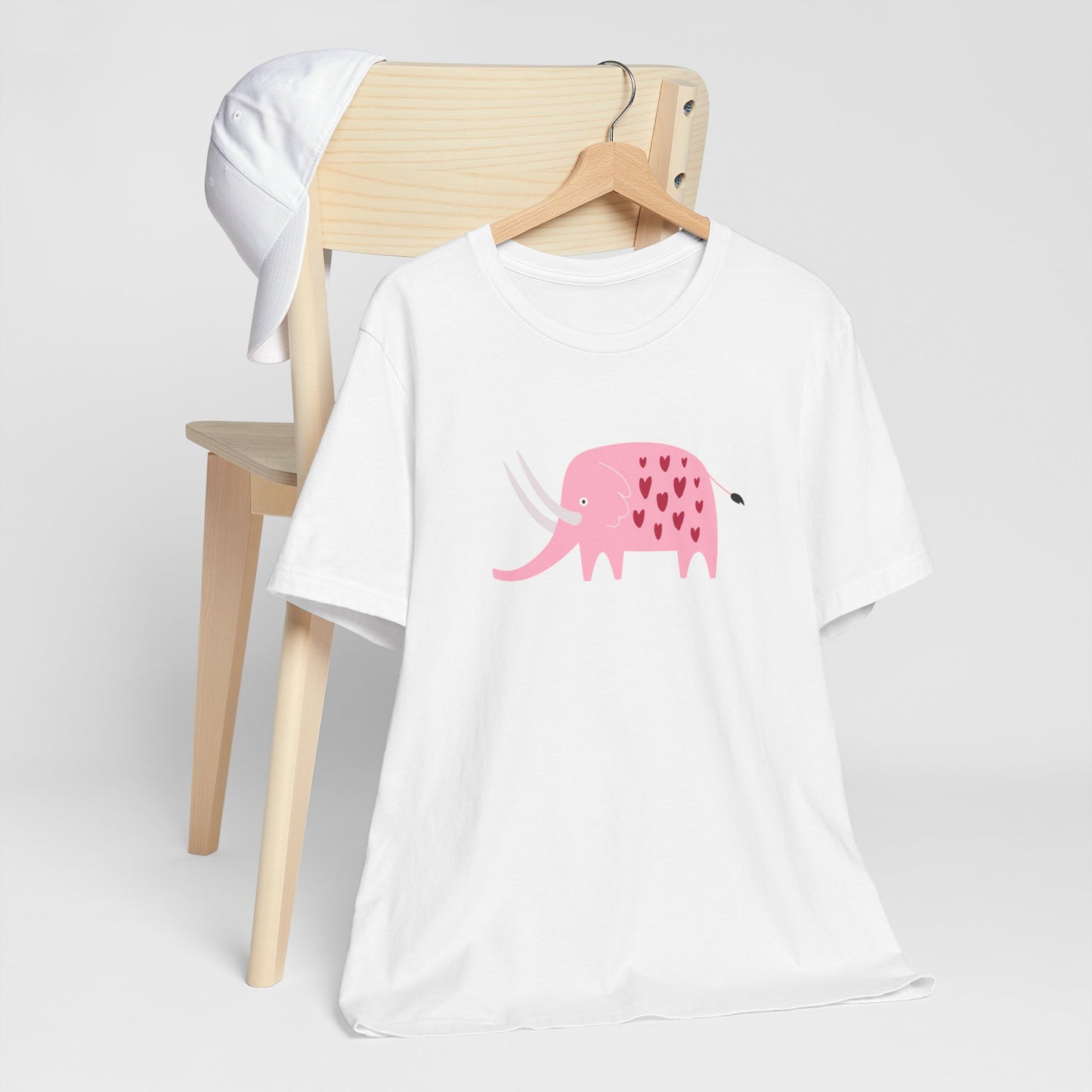 Adorable Elephant with Hearts Unisex Jersey Short Sleeve Tee