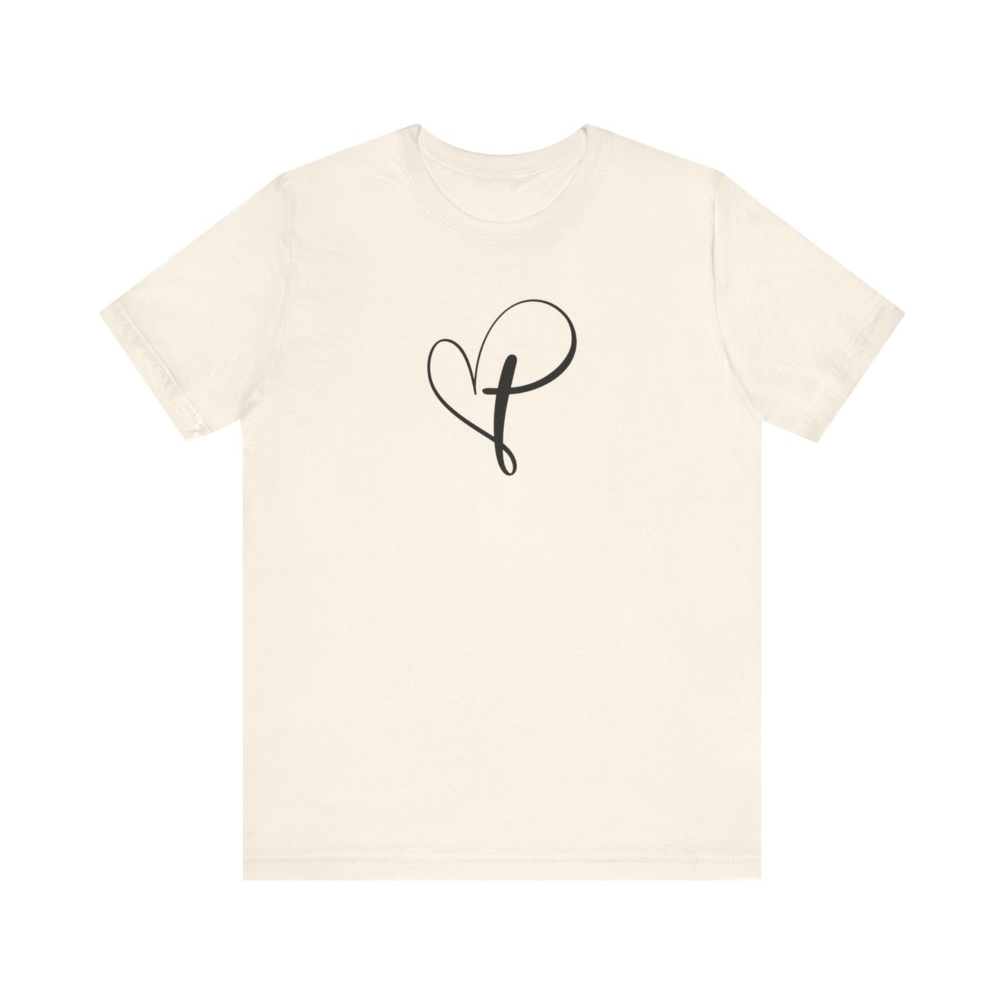 Unisex Jersey Short Sleeve Tee Crucifix Heart Black Print